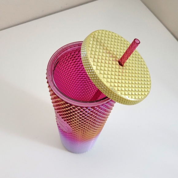 Starbucks 2024 Pearl Ruby White Gold Ombre Studded Tumbler 24oz Venti Cup - Picture 3 of 5